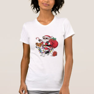 Camiseta Beagle Xmas Lighting Papais noeis pilotando Beagle