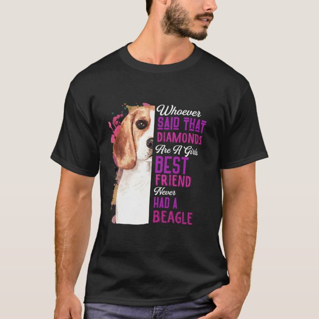 Camiseta Beagles São Uma Menina, A Melhor Amiga Engraçada C (Frente)
