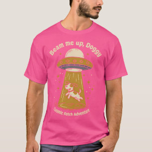 Camiseta Beam-Me Cachorro Engraçado Cachorro Ufo
