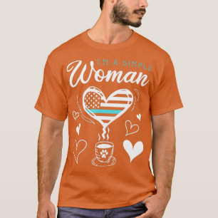 Camiseta Bean De Café De Raça Cachorra Im Uma Simples Mulhe