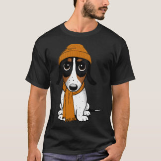 Camiseta Beanie Dog - Piebald Dachshund - Hipster bonito