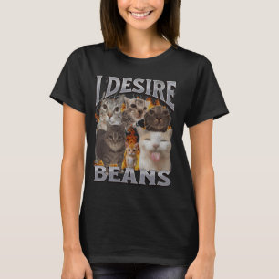 Camiseta Beans Gato Divertido Meme Bootleg Gráfico