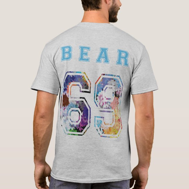 Camiseta bear 6 9 flores azul espalda (Verso)