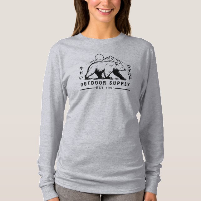 Camiseta Bear adventure outdoor supply (Frente)