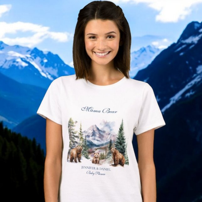 Camiseta Bear Adventure Snow Mountain Mamãe de inverno (Criador carregado)