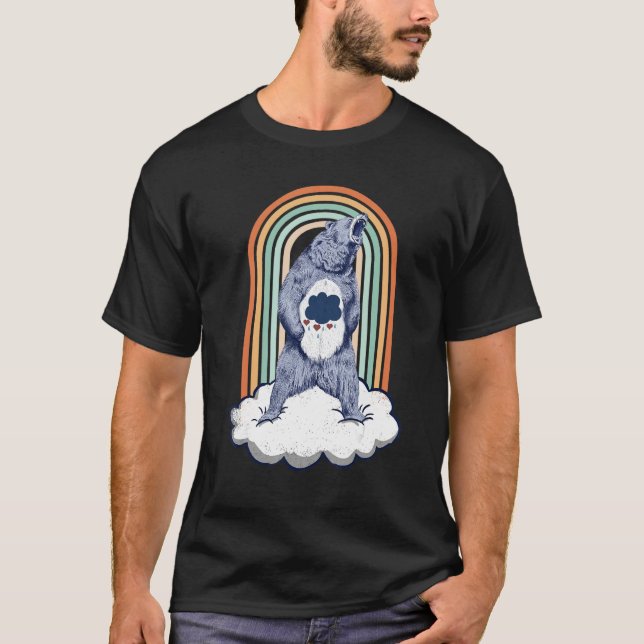 Camiseta Bear Angry Rainbow Colorful Cloud Animal (Frente)