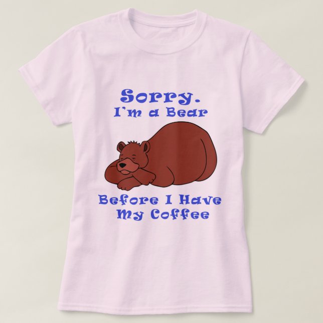 Camiseta Bear antes do café (Frente do Design)