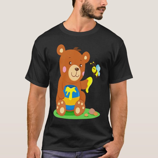 Camiseta Bear Baby Shares Honey with Bee Bear Bear Child Bo (Frente)