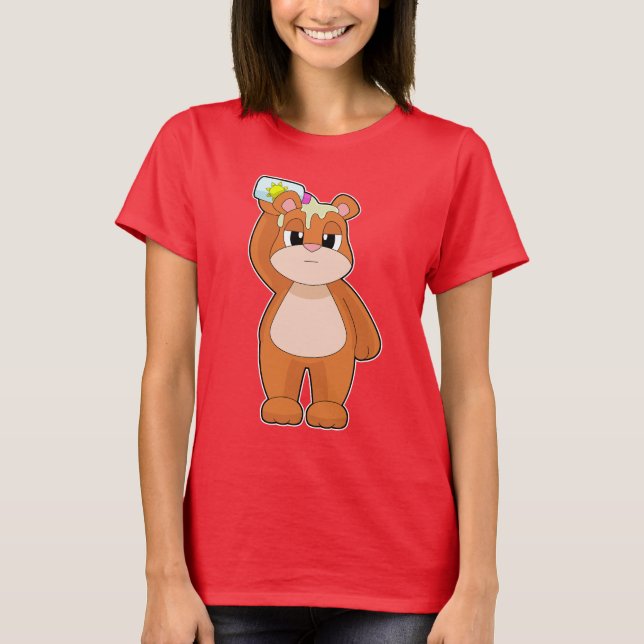 Camiseta Bear Beach Sunscreen Summer (Frente)