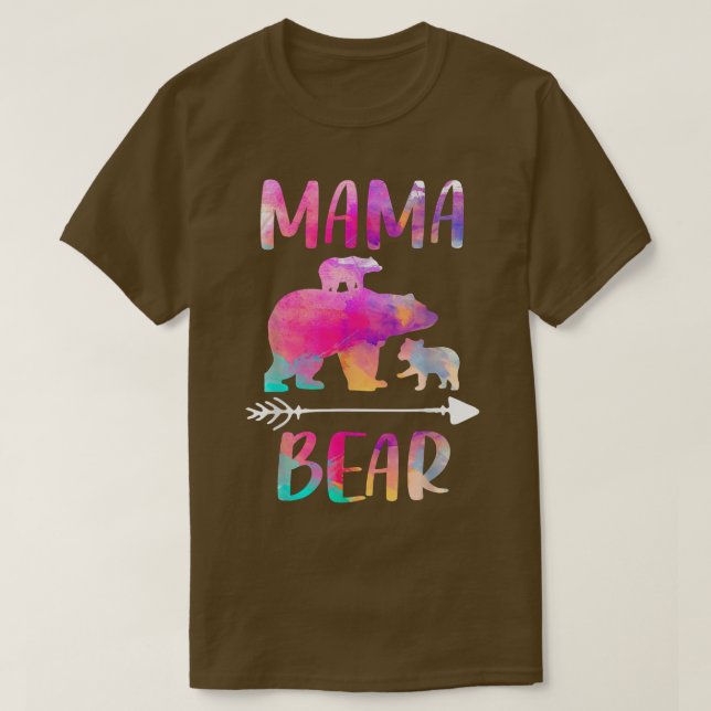 Camiseta Bear Correspondente, Engraçada Mamãe Ursa Dois (Frente do Design)