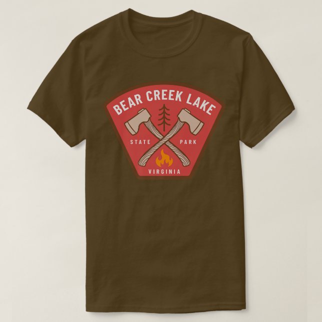 Camiseta Bear Creek Lake State Park Virginia Camp Fire Vaca (Frente do Design)