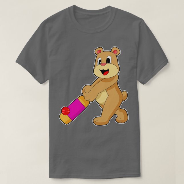 Camiseta Bear Cricket bat (Frente do Design)