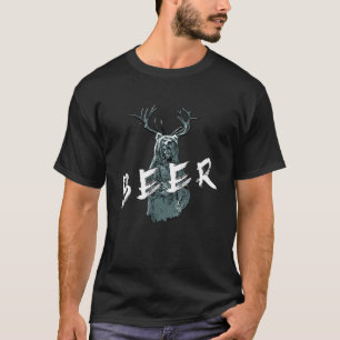 Camiseta Bear Deer Beer Engraçado Palavra Sobre A Natureza