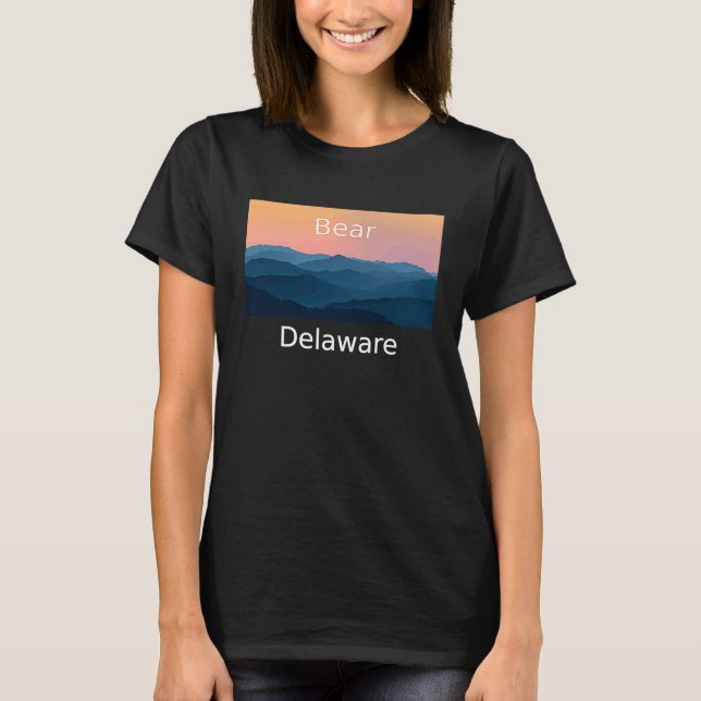 Camiseta Bear Delaware Mountain sunset hometown (Frente)