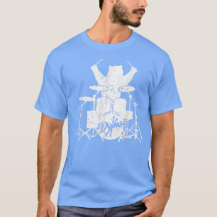 Camiseta Bear Drummer Drumstick Rock Banda