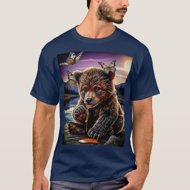 Camiseta Bear e borboletas de mel (Frente)