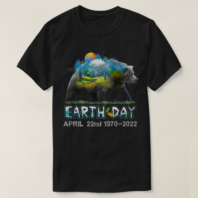 Camiseta Bear Earth Day 22 de abril de 1970 2022 Nature Pro (Frente do Design)