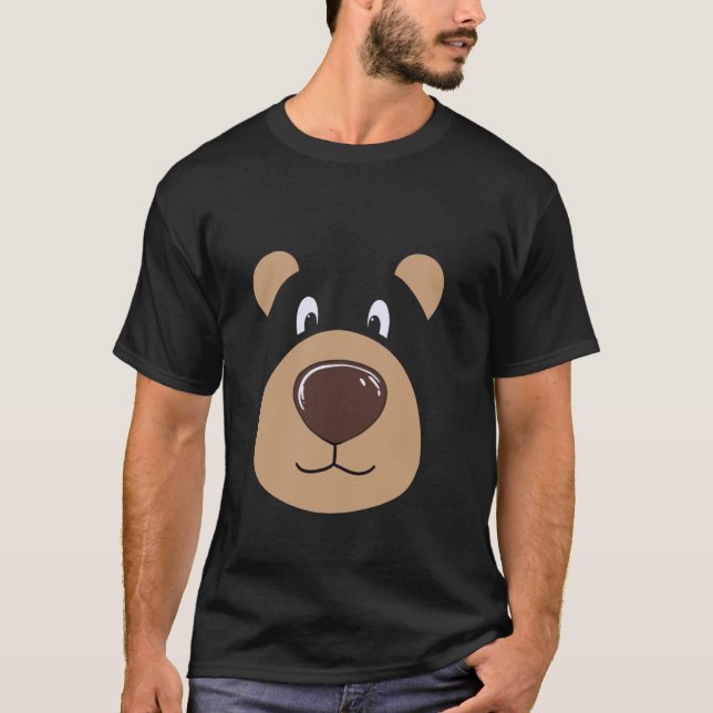 Camiseta Bear Face Halloween Costume Bear Animal (Frente)