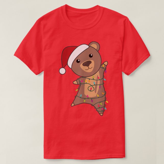 Camiseta Bear Feliz Fada De Natal Luz Doce Animais (Frente do Design)