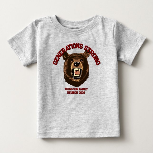 Camiseta Bear “Generations Strong” Custom Family Reunion (Frente)