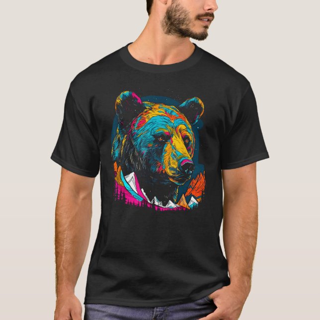 Camiseta Bear Heart Soul Mountain Hiking Camping (Frente)