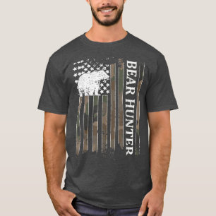 Camiseta Bear Hunter American Flag Bear Hunting Lover 236