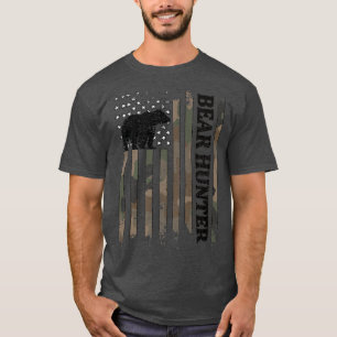 Camiseta Bear Hunter American Flag Bear Hunting Lover Premi