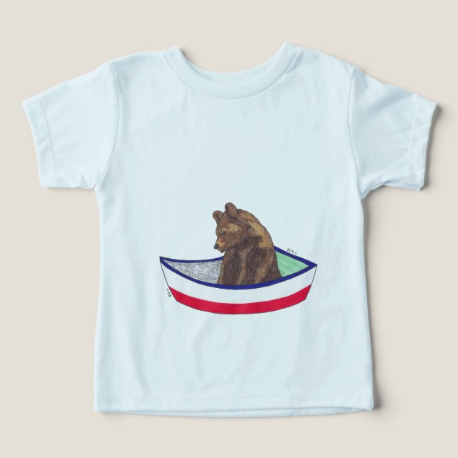 CAMISETA BEAR IN A BOAT (Design frontal)
