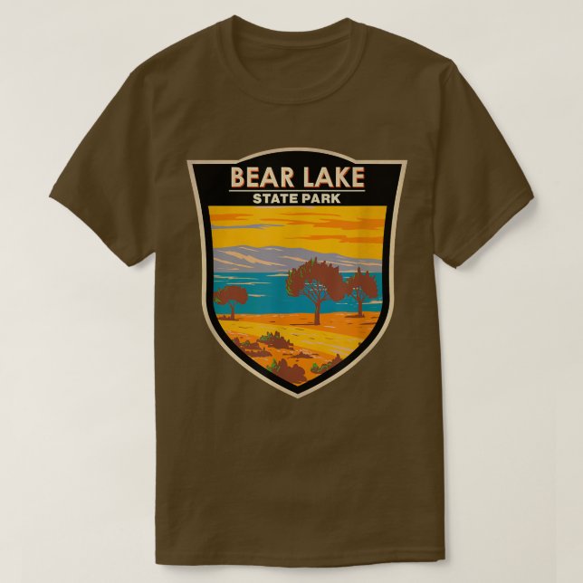Camiseta Bear Lake State Park Utah Badge Vintage  (Frente do Design)