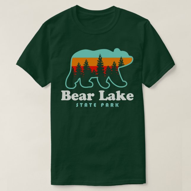 Camiseta Bear Lake Utah State Park Bear Retro Sunset (Frente do Design)