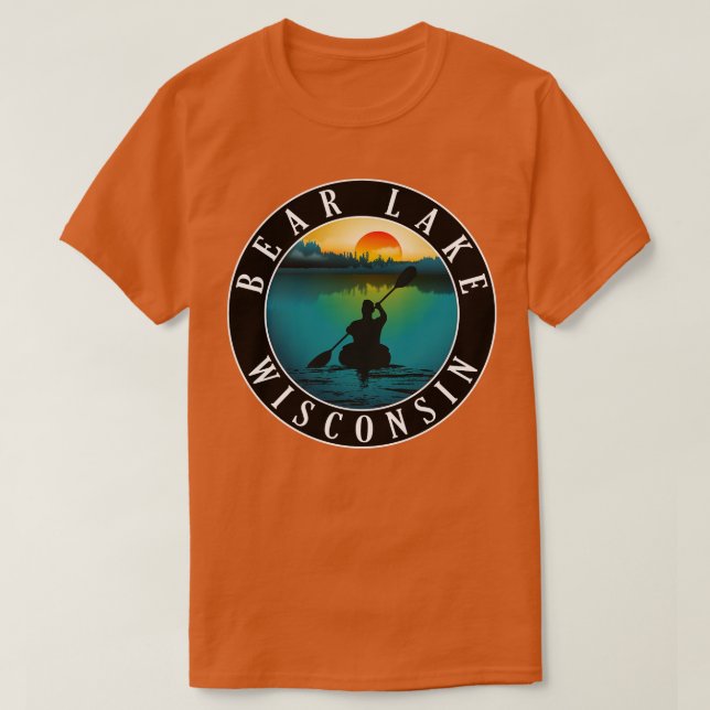Camiseta Bear Lake Wisconsin Kayaking (Frente do Design)