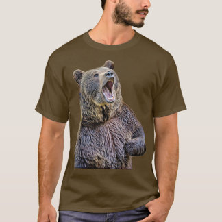 Camiseta Bear Lover Design Brown Bear Underpainting Grizzly