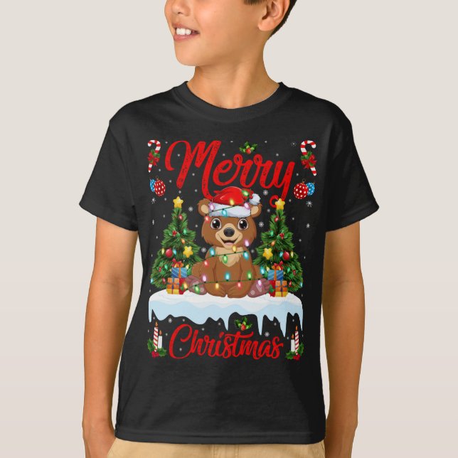 Camiseta Bear Lover Xmas Iluminando o Natal Bear (Frente)