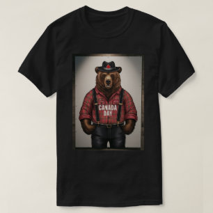 Camiseta Bear Lumberjack Dia do Canadá
