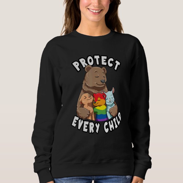 Camiseta Bear Mãe Protegendo Os Filhos Cuidando De Todos Os (Frente)
