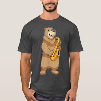 Camiseta Bear Musician Saxophone Music 