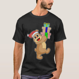 Camiseta Bear o chapéu de Natal