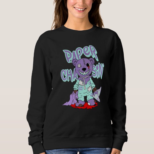 Camiseta Bear Paper Chasin' Purple Pulse 1s Matching (Frente)