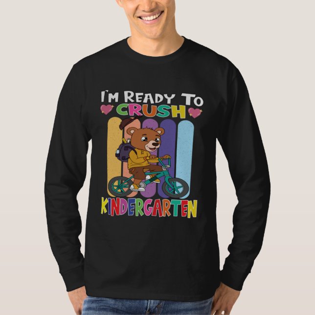 Camiseta Bear Rinding A Bicycle I m Ready To Crush Kinderga (Frente)