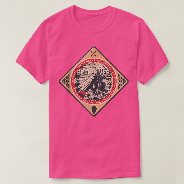 Camiseta Bear River Native American IndianBrave Strong Enem (Frente do Design)