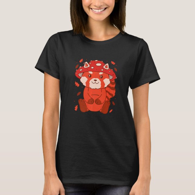 Camiseta Bear Toadstool Que Ouvem Ouvidos De Gato de outono (Frente)