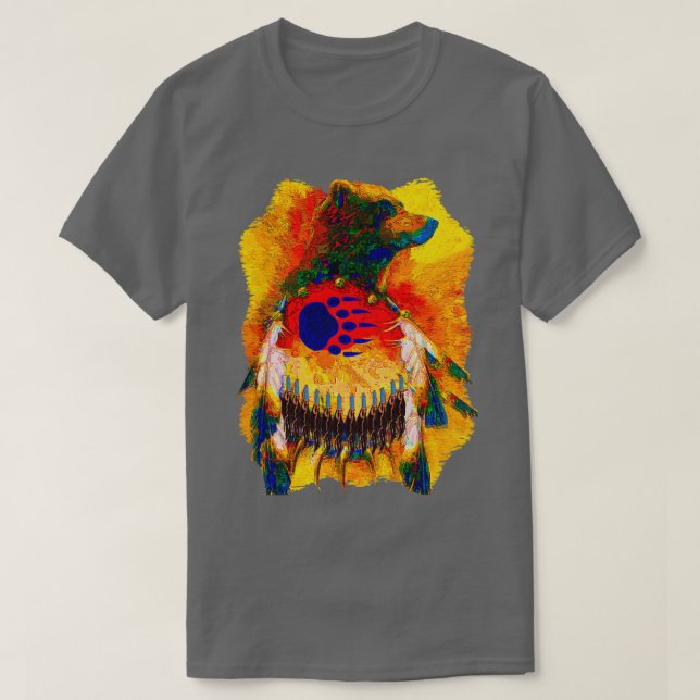 Camiseta Bear Warrior Native American T (Frente do Design)