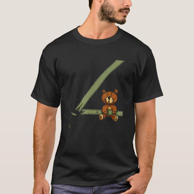 Camiseta Bear Wearing Seat Belt Safety Kids Children (Frente)