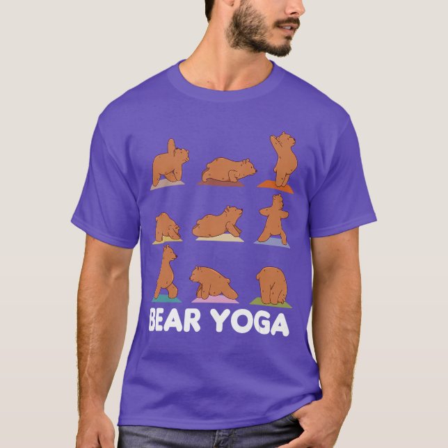 Camiseta Bear Yoga Cute Bears Doing Sport Bear Yoga Namaste (Frente)
