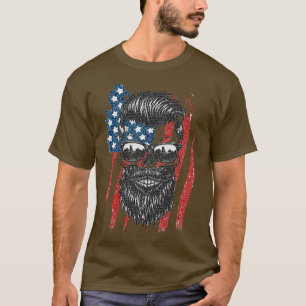 Camiseta Beard American Flag Classic TSirt