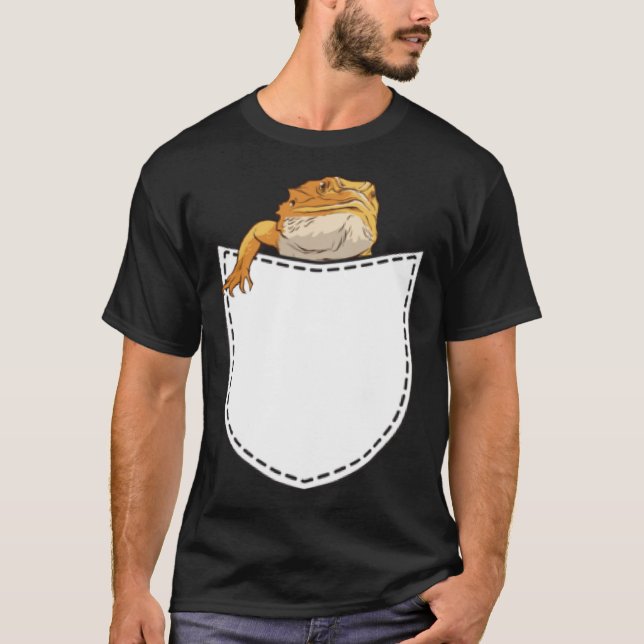 Camiseta Beard Dragon in Artificial Chest Pocket Reptile Li (Frente)