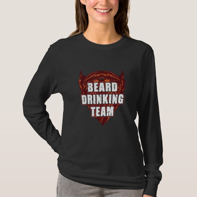 Camiseta Beard Drinking Team  Beer  Humor Drinker (Frente)