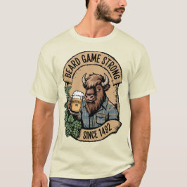 Camiseta Beard Game Strong Wilderness Bison Design