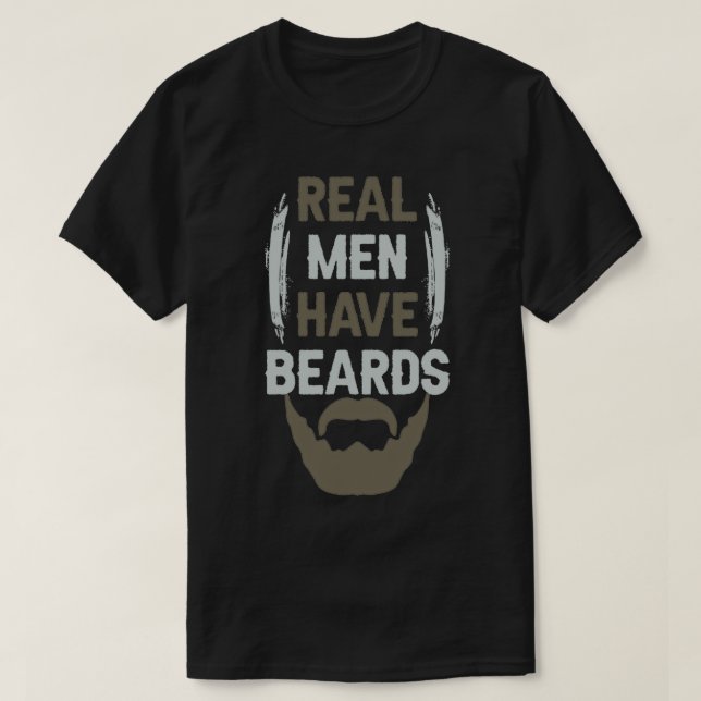 Camiseta Beard Homens reais têm barba 1 (Frente do Design)