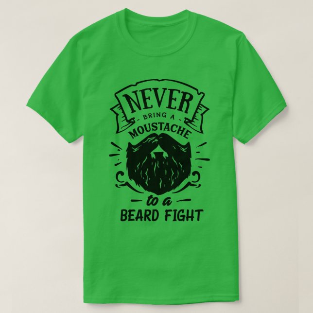 Camiseta Beard Lovers Gift Nunca traga bigode (Frente do Design)